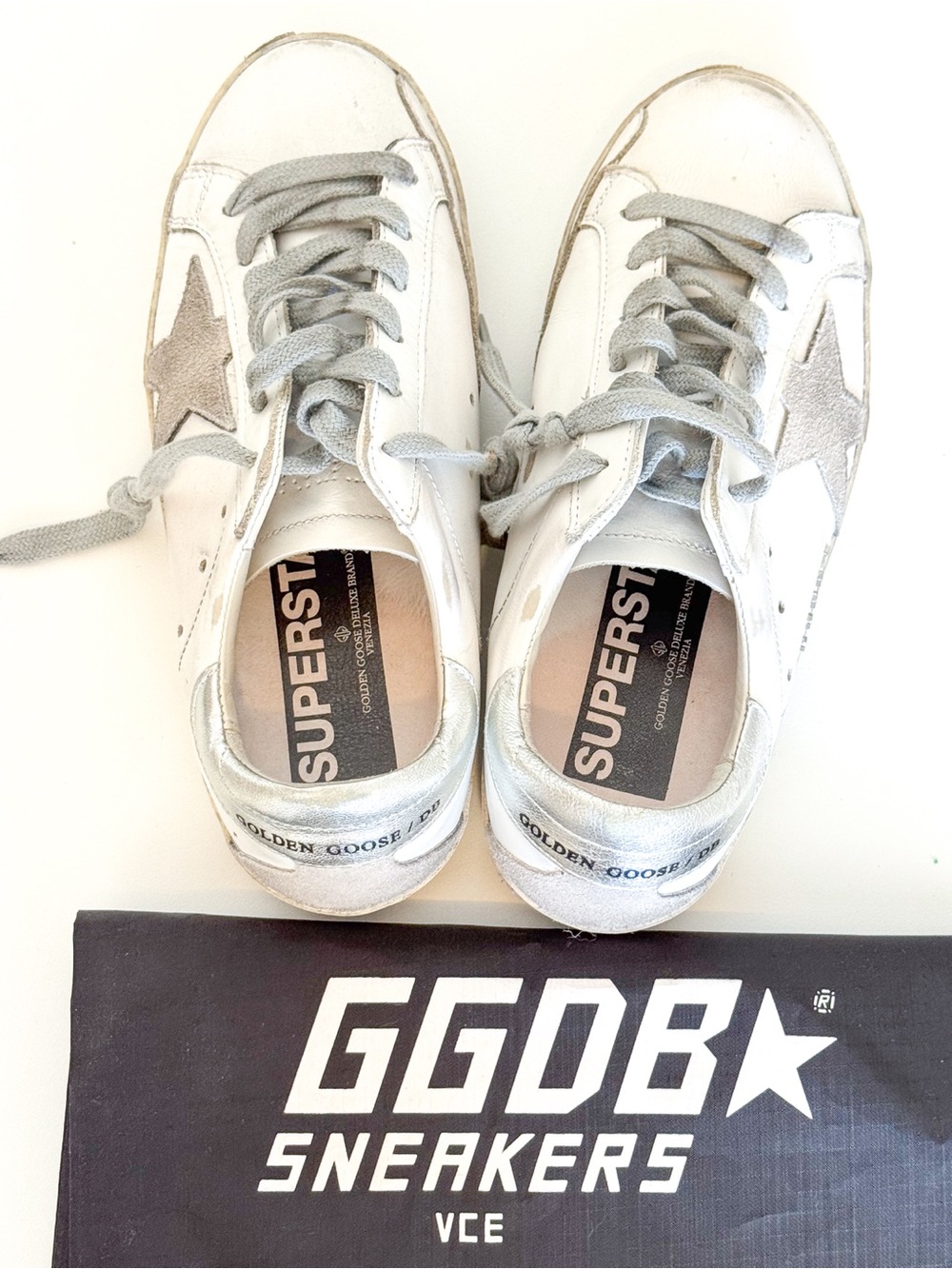✨Golden Goose Superstar Sneakers - Sz 35/US 5-6 - White Silver Star- Like New ✨ - Picture 7 of 8